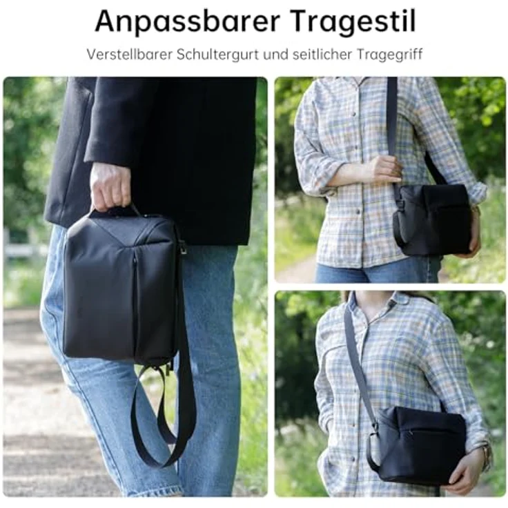 ROLLEI Fotoliner Drohnentasche, gepolsterte Umhängetasche mit flexiblem Hauptfach und Wasserabweisendem Material, Schwarz – Bild 5