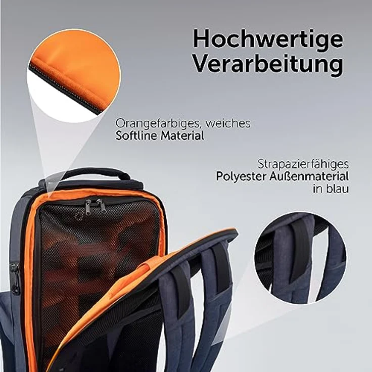 Dörr Prag Go Fotorucksack, 16 l, variabler Innenaufteilung, schnell zugreifbar, blau – Bild 4