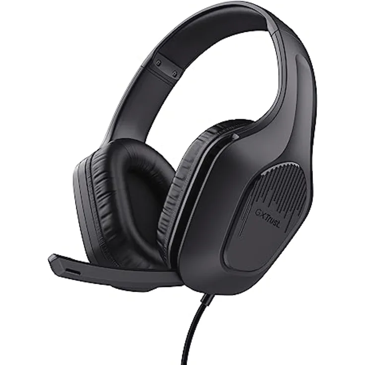 Trust Gaming GXT 418 Rayne Leichtes Gaming Headset für PC Xbox PS4 PS5 Switch Mobile, 50-mm-Treiber, 2-m-Kabel, 3,5-mm-Audioanschluss, Schwarz
