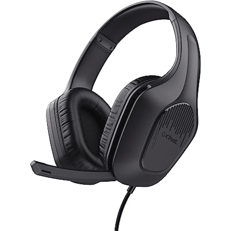 Trust Gaming GXT 418 Rayne Leichtes Gaming Headset für PC Xbox PS4 PS5 Switch Mobile, 50-mm-Treiber, 2-m-Kabel, 3,5-mm-Audioanschluss, Schwarz – Bild 1