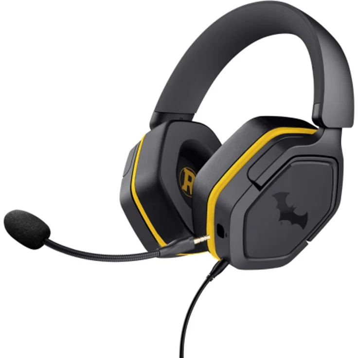 Logitech Trust GXT 492BM Carus Batman, Over-Ear Gaming Headset mit 20-20.000 Hz Frequenzbereich, Schwarz/Gelb, kabelgebunden
