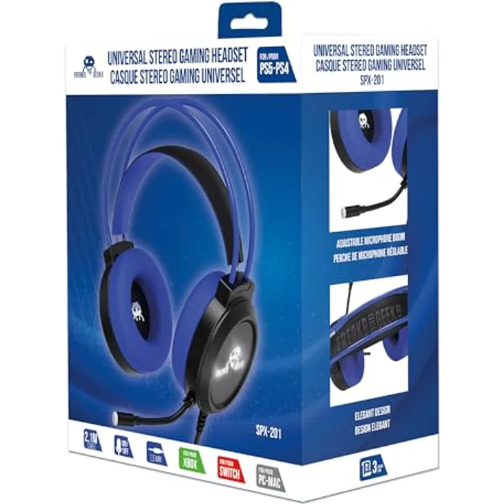 Trade Invaders Wired Headset SPX-201, kabelgebundenes Gaming Headset für PS4/PS5/Switch/Xbox Series X/S