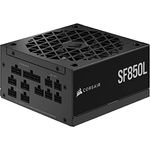 Corsair SF850L Vollmodulares, Geräuscharmes SFX-Netzteil - ATX 3.0- Und PCIe 5.0-Kompatibel - Leiser 120-mm-PWM-Lüfter - 80 Plus Gold-Effizienz - Null-Drehzahl-Modus - 105°C-Kondensatoren - Schwarz