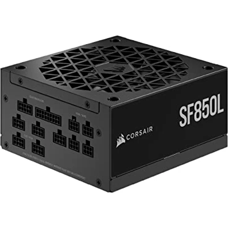 Corsair SF850L Vollmodulares, Geräuscharmes SFX-Netzteil - ATX 3.0- Und PCIe 5.0-Kompatibel - Leiser 120-mm-PWM-Lüfter - 80 Plus Gold-Effizienz - Null-Drehzahl-Modus - 105°C-Kondensatoren - Schwarz – Bild 1