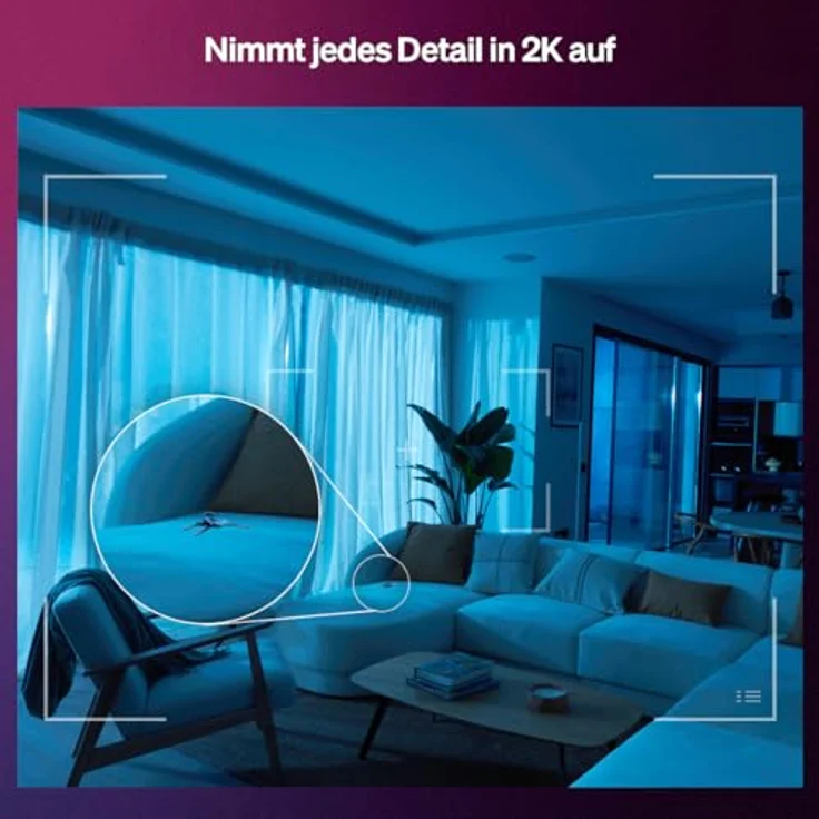 Philips Hue Secure Kamera 2K Desktop, Netzwerkkamera mit intelligenter Bewegungserkennung, Weiss – Bild 3