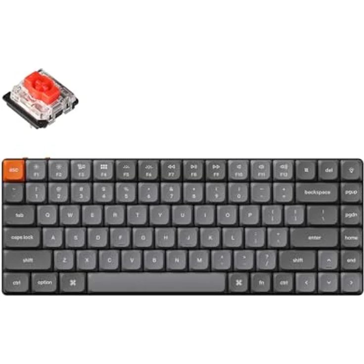 Keychron K3 Max QMK/Via Mechanische Tastatur, kabellos, 75% Layout, RGB LED, Gateron Red Switch Hot-Swap, Aluminiumrahmen, Bluetooth/USB-C, Gaming-Tastatur für Mac – Bild 1