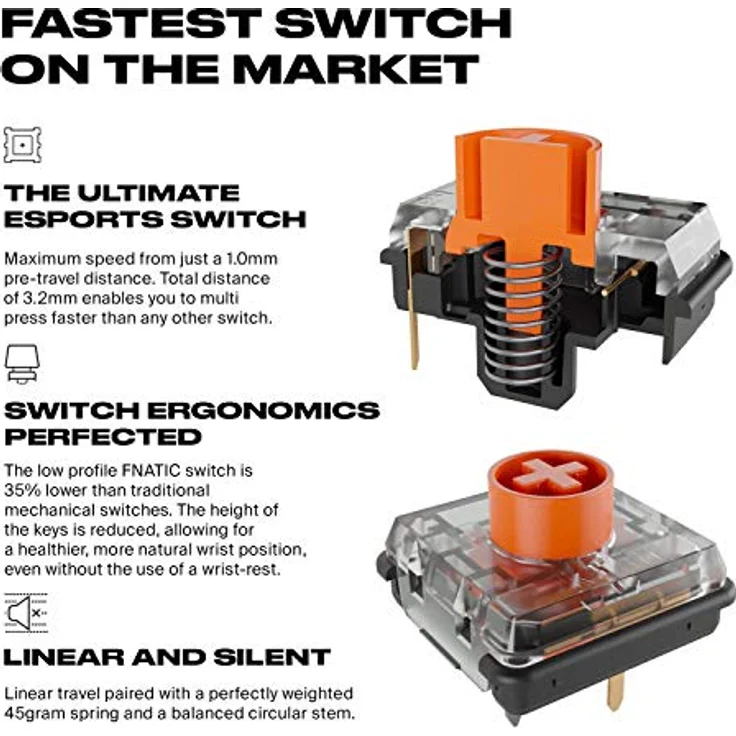 Fnatic STREAK65 Compact RGB Gaming Mechanical Keyboard - Silent Speed Linear Switches - 65% Layout - Low Profile - Esports Keyboard (Nordic Layout; QWERTY) – Bild 5