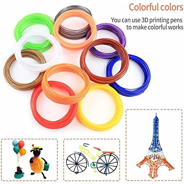 ANCHARA 3D Pen Filament PLA Set, 20 Farben à 10 m, 1.75 mm, ungiftig für ODRVM, Tecboss, Lovebay 3D Stifte – Bild 4