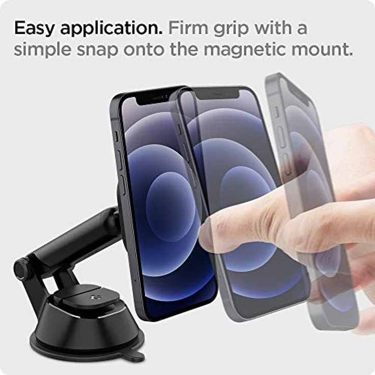 Spigen ITS35 Magnetic MagSafe Dashboard Car Mount, Smartphone Halterung mit starkem Magnet und teleskopischem Arm, Schwarz – Bild 6