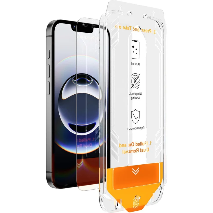 4smarts Second Glass, Service Kit + Anti Dust, 10 Stück, Displayschutzfolie für Apple iPhone 16e / 14 / 13 / 13 Pro, transparent, doppelt gehärtet, ultra-transparent, oleophobe Beschichtung