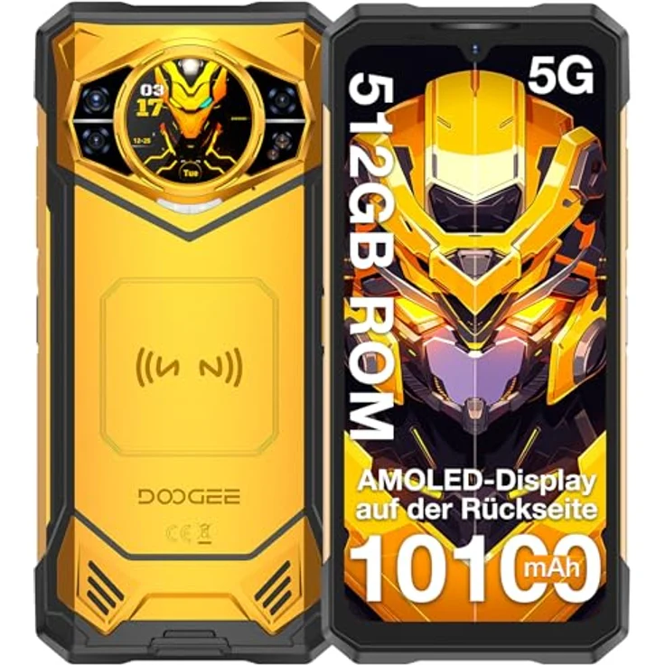 DOOGEE S200 X 5G Outdoor Smartphone, 32GB + 512GB DDR5, 6.72 Zoll FHD+ 120Hz, 100MP Kamera, IP68/69K, NFC, WiFi 6, Android 14 - Gelb – Bild 1