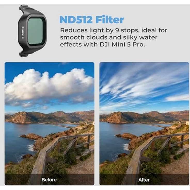 Freewell Mini 5 Pro Filters All Day, 6er Pack ND-Filter für DJI Mini 5 Pro, Hochwertiges optisches Glas, inklusive Reinigungstuch und Schutzhülle – Bild 4