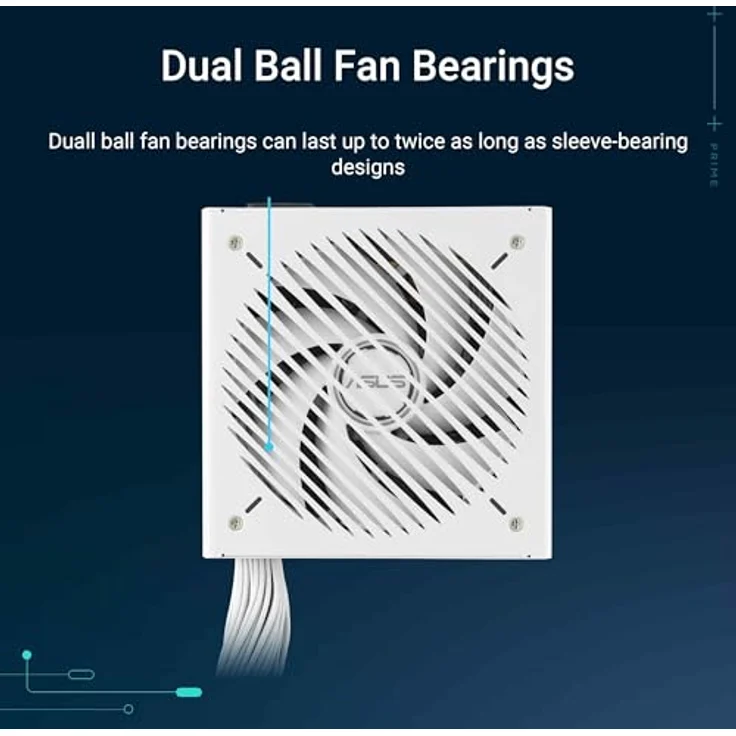 Asus Prime 750W Netzteil ATX 80PLUS® Bronze, White Edition, effiziente Stromversorgung für PCs und Gaming-Rigs, Lüfter mit Doppelkugellagern – Bild 2