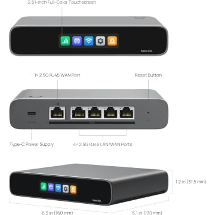 TP-Link Omada Fusion 2.5G Gateway, 5× 2,5G Ports, cloudbasiertes Management, erweiterte Netzwerksicherheit, VPN & SD-WAN – Bild 2