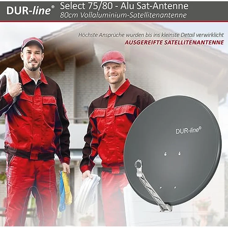 DUR-line Select 75/80cm Anthrazit Satelliten-Schüssel - 3 x Test + Sehr gut + Aluminium Sat-Spiegel – Bild 9