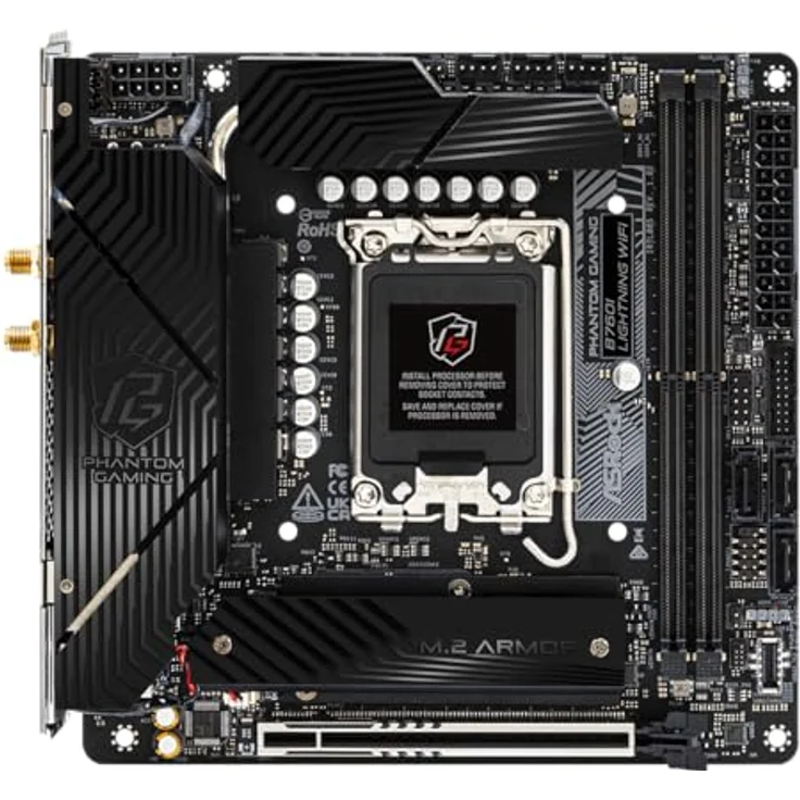 AsRock B760I Lightning WiFi Mini ITX Mainboard, DDR5, HDMI/DP, 2xD5 8600+(OC), blau – Bild 2