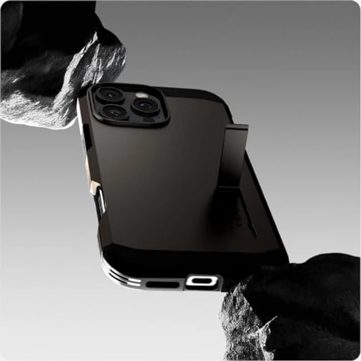 Spigen Tough Armor (AI) MagFit Hülle für iPhone 16 Pro Max, Kompatibel mit MagSafe Zubehör -Gunmetal, Doppelschichtige Schutzhülle mit integriertem Magnet und Kickstand – Bild 3
