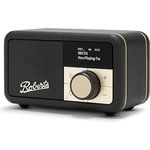 Roberts Radio Revival Petite 2 Dab+/FM/Bluetooth Radiowecker tragbar, Retro-Radio mit Bluetooth, integrierter Akku, USB-C Aufladung