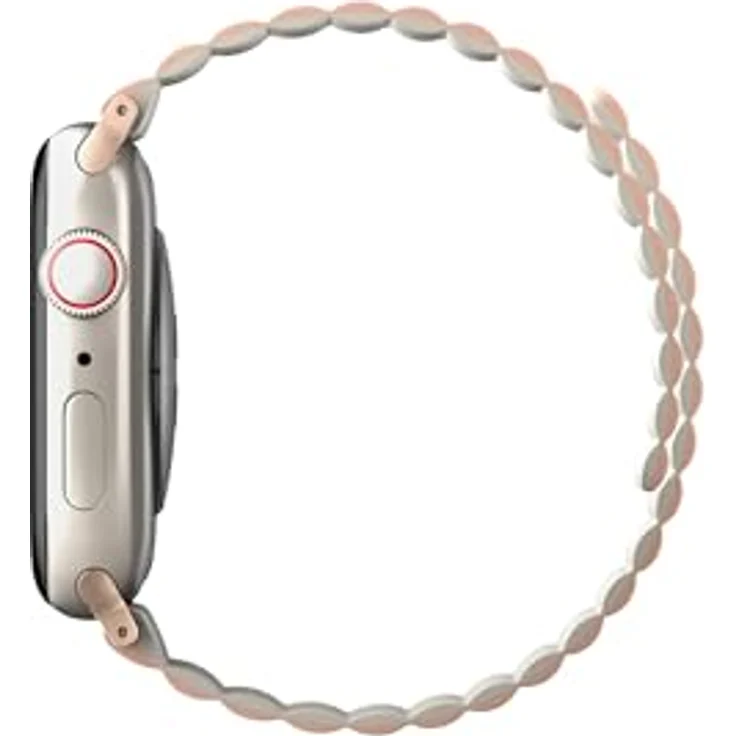 Uniq Revix Uhrenarmband für Apple Watch Series 1-8/SE/SE2/Ultra, Reversibles Magnetic Design aus Edelstahl und Silikon, Pink, 42/44/45/49mm – Bild 9