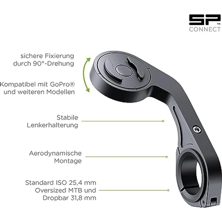 SP Connect Roadbike Bundle Universal Clamp SPC+, Smartphone Halterung mit Handlebar Mount und Weather Cover, Schwarz – Bild 3