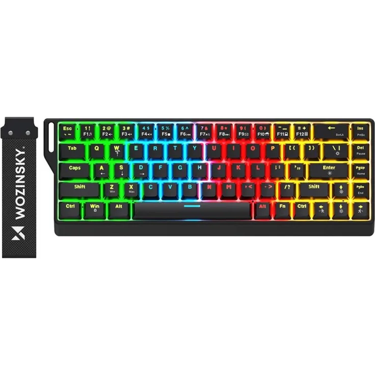 Wozinsky WKGP-1165 Mechanische Gaming-Tastatur QWERTY mit RGB-Beleuchtung, Schwarz, SNK Red Schalter, 17 Effekte, kabelgebunden