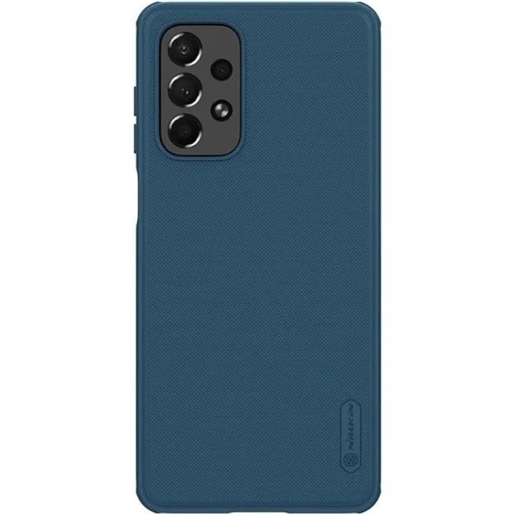 Nillkin Super Frosted Shield Pro Rugged Case Cover für Samsung Galaxy A73, Blaue TPU-Hülle mit stoßdämpfendem PC-Rückenteil und erhöhtem Kameraschutz
