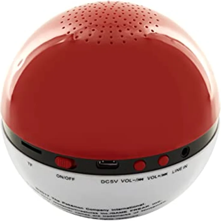 Teknofun Pokemon Wireless-Lautsprecher Pokeball (Akkubetrieb), Bluetooth Lautsprecher, Rot, Weiss – Bild 2