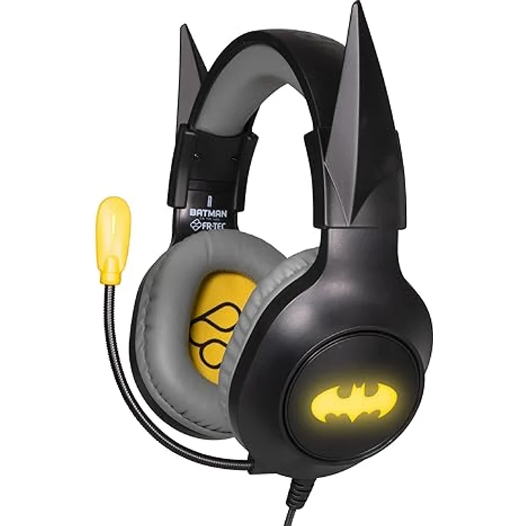 FRTEC Gaming-Headset Batman mit abnehmbaren dunklen Ritterohren, RGB-LED-Licht, 50-mm-Lautsprecher – Bild 1