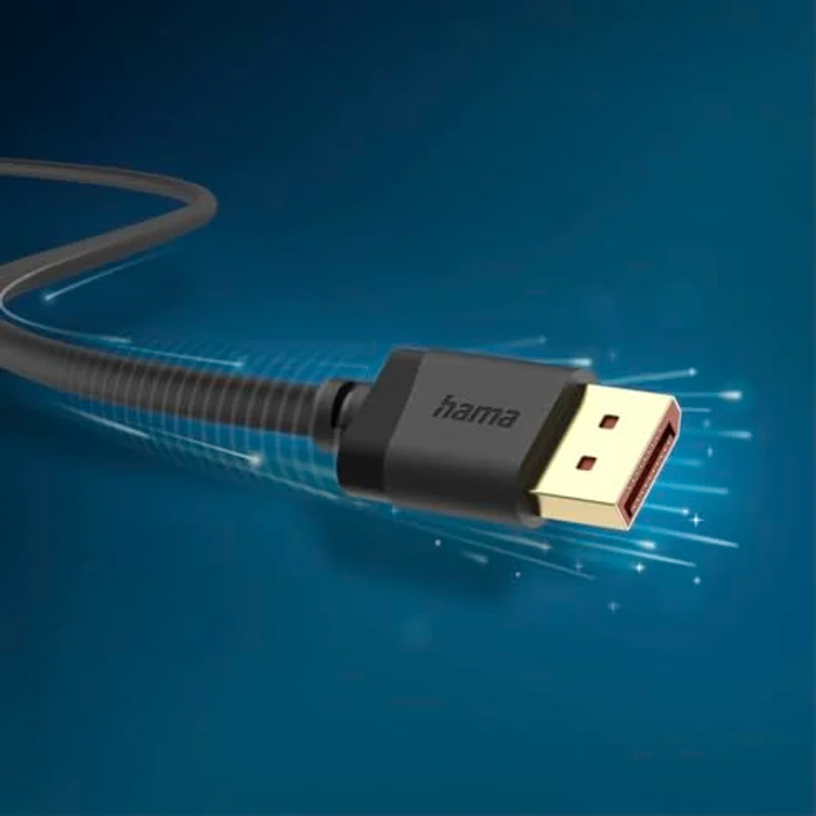 HAMA 202010 DisplayPort-Kabel, Schwarz, 8K Ultra-HD, 40 Gbit/s, doppelte Abschirmung, optimierter Knickschutz – Bild 5