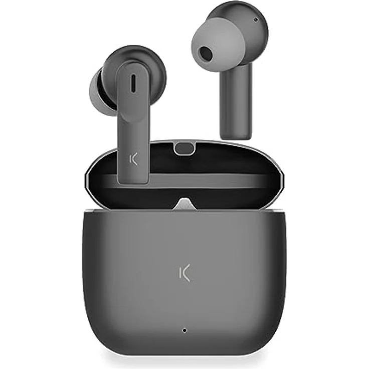 KSIX Meteor Wireless Earphones, Kopfhörer mit ANC, 4 Stunden Akkulaufzeit, Metallic Case, Grau – Bild 1