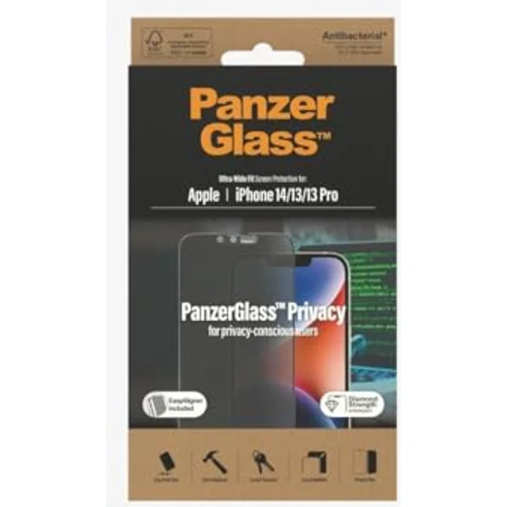 PanzerGlass Privacy Screen Protector Apple iPhone 14 | Ultra-Wide Fit – Bild 5