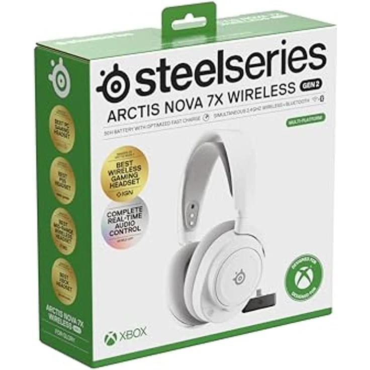 SteelSeries Arctis Nova 7X Gen 2, Kabelloses Gaming Headset mit Rauschunterdrückung und 40 mm Treiber, Weiss – Bild 15