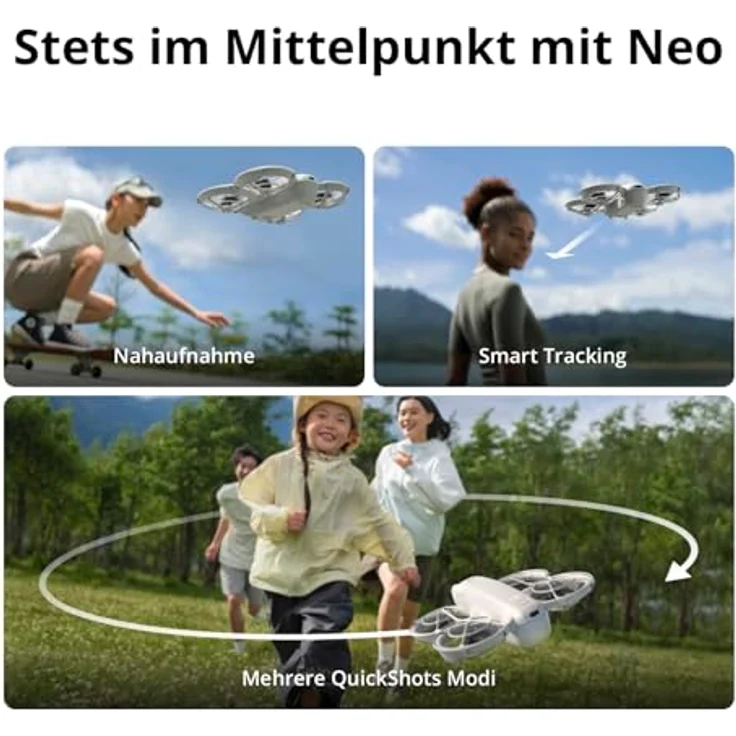 DJI Neo, Mini Drohne mit 4K UHD-Kamera für Erwachsene, 135g selbstfliegende Drohne, Handstart, KI-Motivverfolgung, QuickShots, Propellerschutz - Controllerfrei – Bild 4
