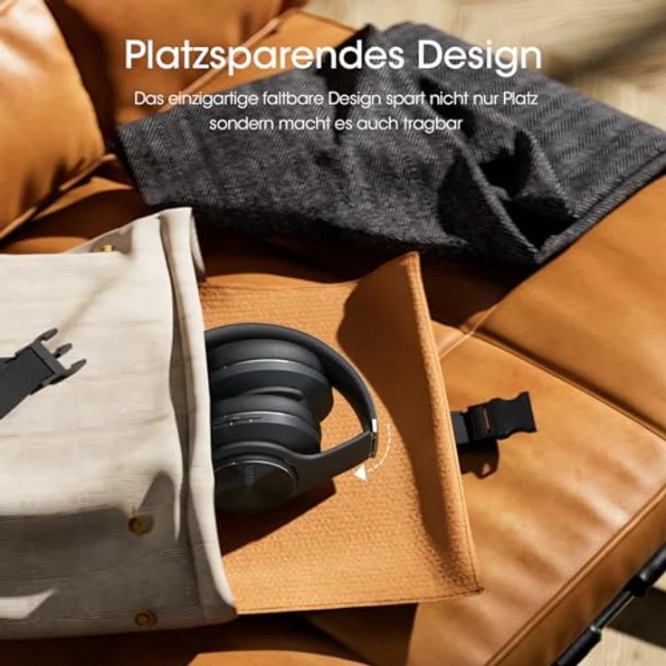 DOQAUS Care 1, Bluetooth Over Ear Kopfhörer mit 90 Std Akkulaufzeit, 3 EQ-Modi, Dual 40mm Treiber und Memory-Protein Ohrpolster, integriertes Mikrofon für Smartphones/PC – Bild 5