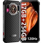 OUKITEL WP21 Outdoor Handy ohne Vertrag,Dual Bildschirm 17GB+256GB/ITB Helio G99,9800mAh Akku 66W Schnellladung,120Hz 6,78" FHD+,64MP+20MP Nachtsicht,Android 12 Smartphone IP68/IP69K,Face ID,OTG,NFC