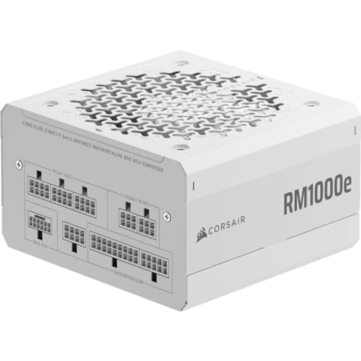 Corsair RM1000e (2025) Vollmodulares, geräuscharmes ATX-Netzteil in Weiß mit 105°C-Kondensatoren – Bild 1