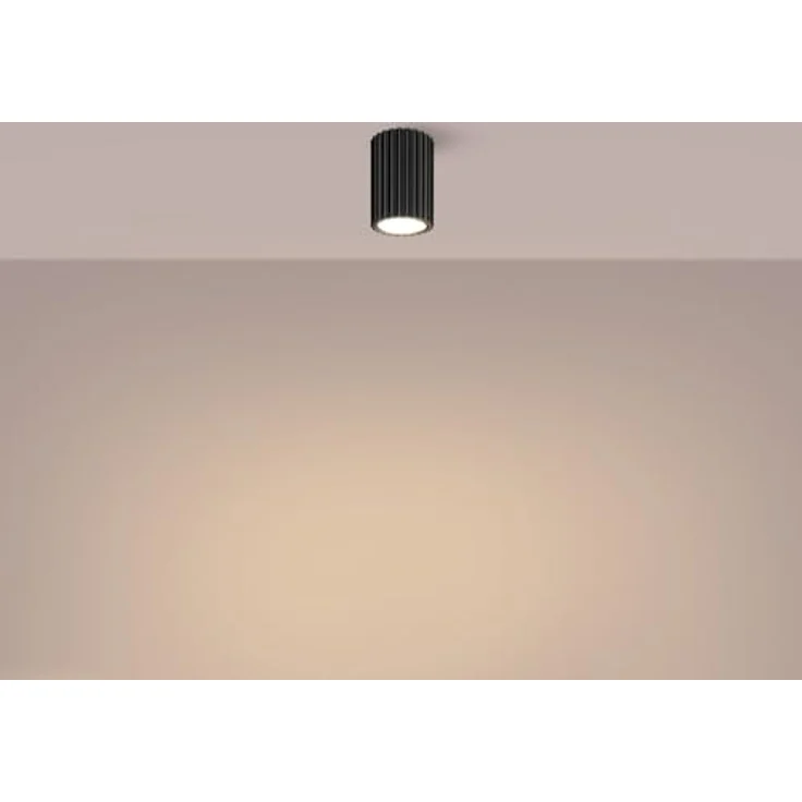SOLLUX lighting Deckenlampe Aluminium 1 Flammig Karbon Schwarz, Energiesparende GU10 LED-Kompatibilität – Bild 4
