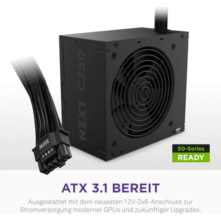 NZXT C750 Bronze, 750 Watt PC-Netzteil mit 80 PLUS Bronze-Zertifizierung, modulares Kabelmanagement, schwarz – Bild 3