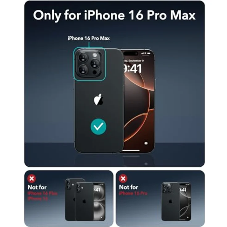 ESR iPhone 16 Pro Max Hülle, MagSafe Kompatibel, Militärnorm Stoßfest, Kratzfeste Rückseite, Klares Grau – Bild 2
