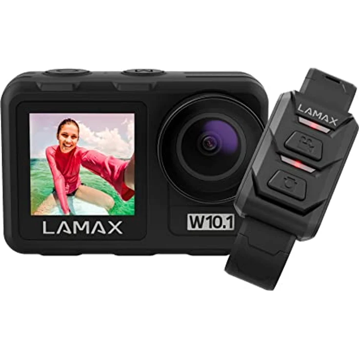 Lamax W10.1 Real 4K 60 fps Action Cam mit Stabilisierung MAXsmooth 2.0, Unterwasserkamera, Camcorder mit Dual Display, Komplettes Zubehör, Wi-Fi, Zeitlupenvideo, Zeitraffer, Tauchmodus – Bild 1