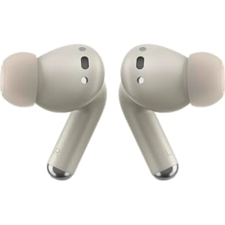 Motorola Moto Buds+ Sound by Bose (Bluetooth 5.3 Earbuds, Dolby Head Tracking + Dolby Atmos, aktive Geräuschunterdrückung, kabelloses Laden, bis zu 38 Stunden Akku, 3-Fach-Mikrofonsystem) Beach Sand – Bild 5