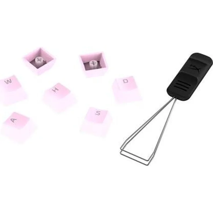 HyperX Full Key Set Keycaps PBT, langlebige Pink Tastaturkappen mit durchscheinender Schrift und Entferner-Tool
