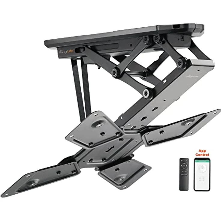 EasyLife EL-DHM-55S TV Deckenhalterung schwenkbar, elektrisch + Smart Home Integration, VESA bis 400x400, 23-55 Zoll + 30kg - Schwarz – Bild 1