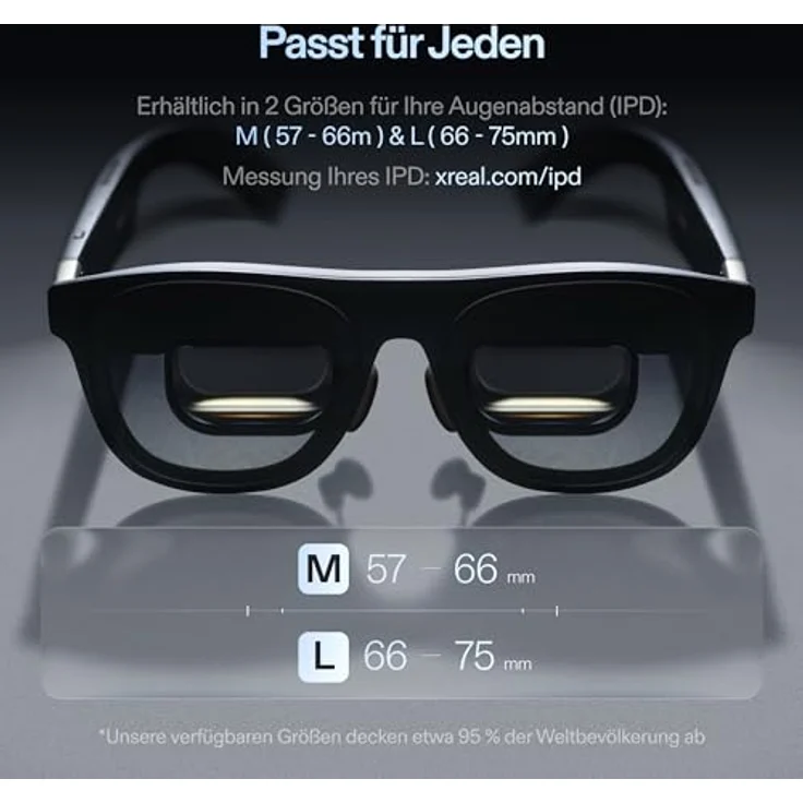 Xreal One Pro-L AR-Brille, Micro-OLED Display, USB-C, bis zu 310", schwarz – Bild 5