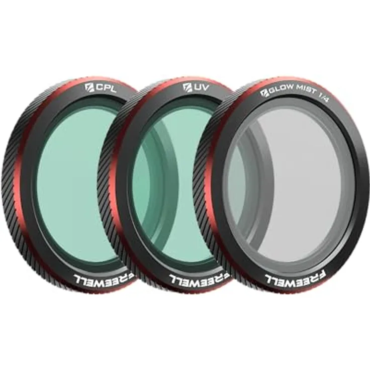 Freewell 3er-Pack Magnetfilter für DJI Neo 2, CPL-Filter zur Blendreduzierung, UV-Filter für Objektivschutz & Black Glow Mist 1/4 für Kinoeffekte