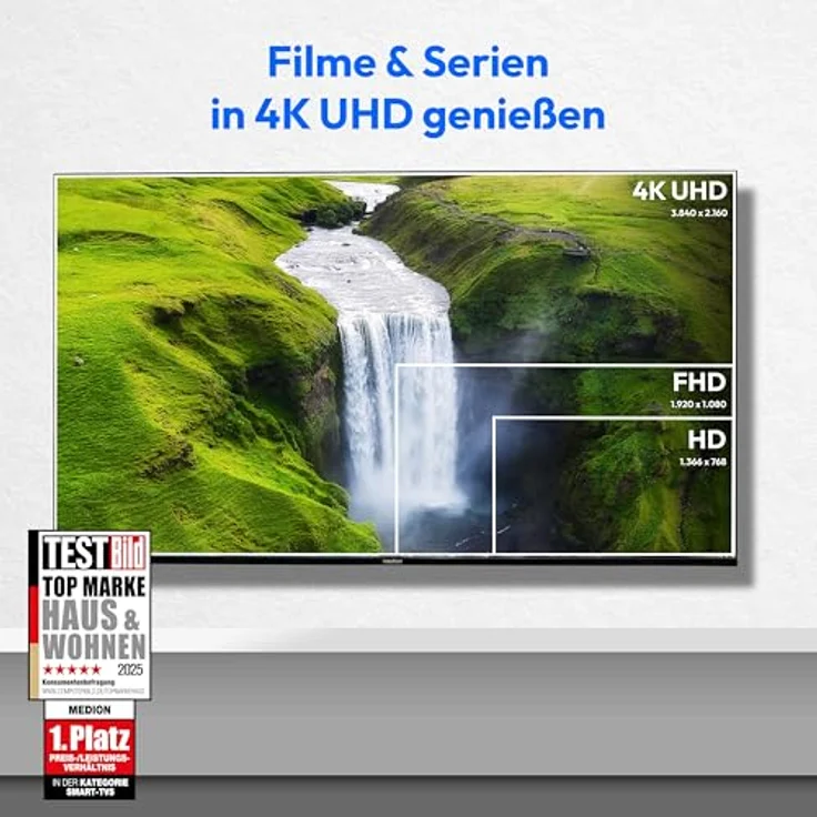 MEDION MD 855601, 138,8 cm (55 Zoll) QLED Smart-TV mit Dolby Vision HDR, Ultra HD 4K, Bluetooth und Streaming-Apps (Prime Video, Disney+, DAZN, Paramount+) – Bild 2