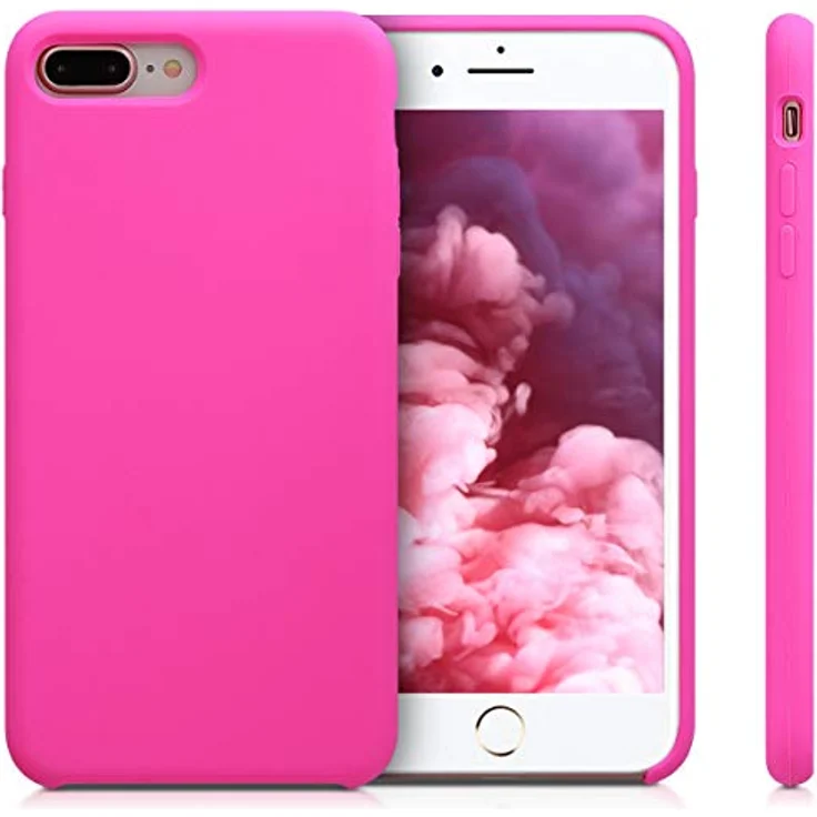 kwmobile iPhone 7 Plus/8 Plus Silikon Hülle - Magenta - Flexibles TPU Case - Rutschfest - Kabelloses Laden – Bild 5