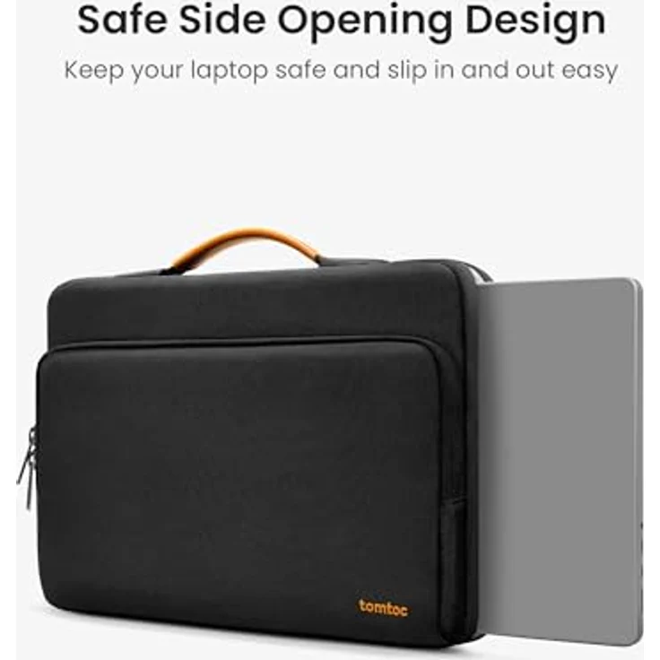 tomtoc Versatile A14 Notebooktasche für 15.4" bis 16" Laptops, Schwarz, mit zusätzlichem Fach und Corner Armor Schutz – Bild 7