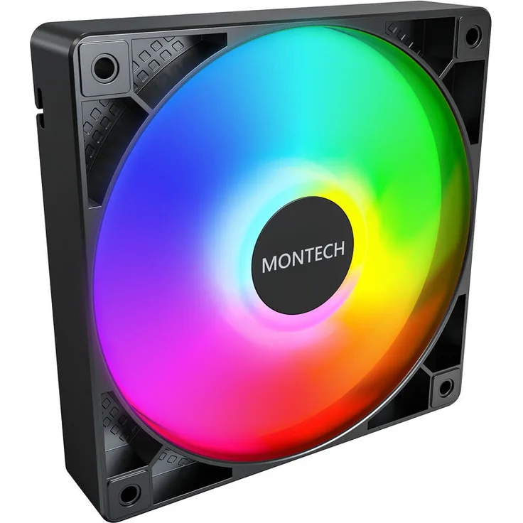 Montech GF120 PWM ARGB Lüfter - 120mm, schwarz, Gehäuselüfter mit max. 1.600 U/min und 112,64 m³/h