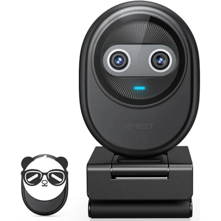 EMEET 4K Webcam Piko, KI-gestützte Dual-Kamera Webcam mit 3 Mikrofon-Arrays und 3 Soundmodi, USB-Webcam für Zoom/Skype – Bild 2
